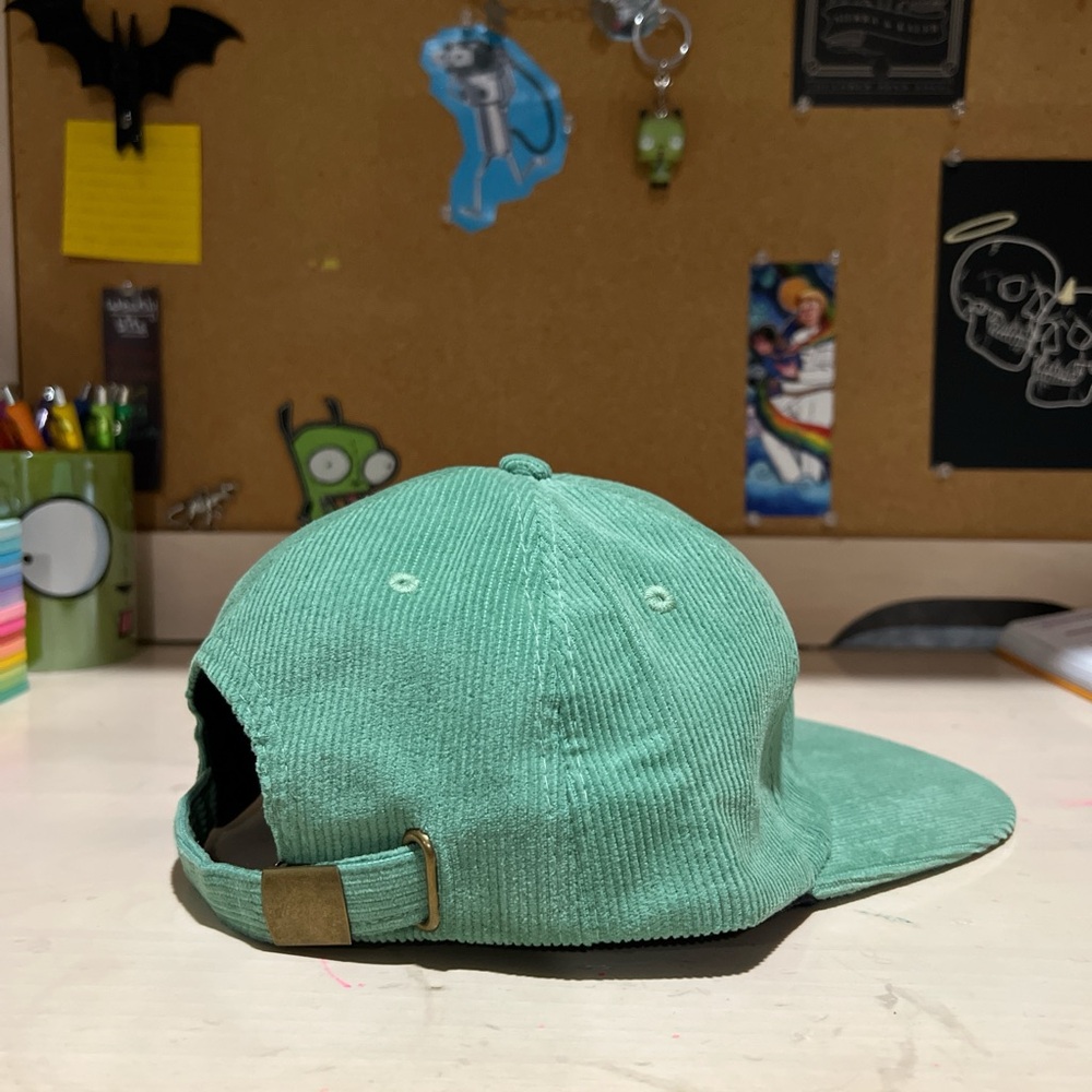 Green corduroy vintage style hat